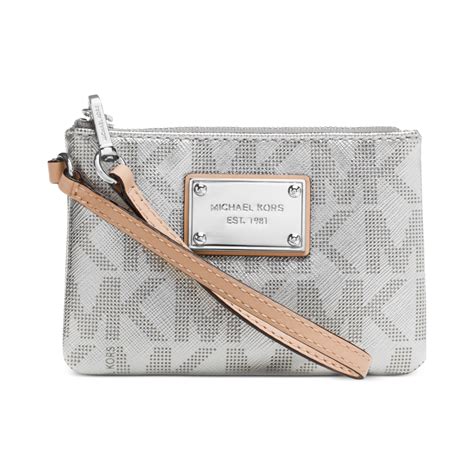 ebay silver michael kors purse|Michael Kors small wristlet.